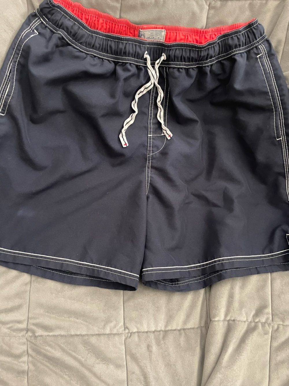 Atlantic Bay Swim Shorts‎ Mens Lg Blue Trunks Seaside Authentic Beachwear